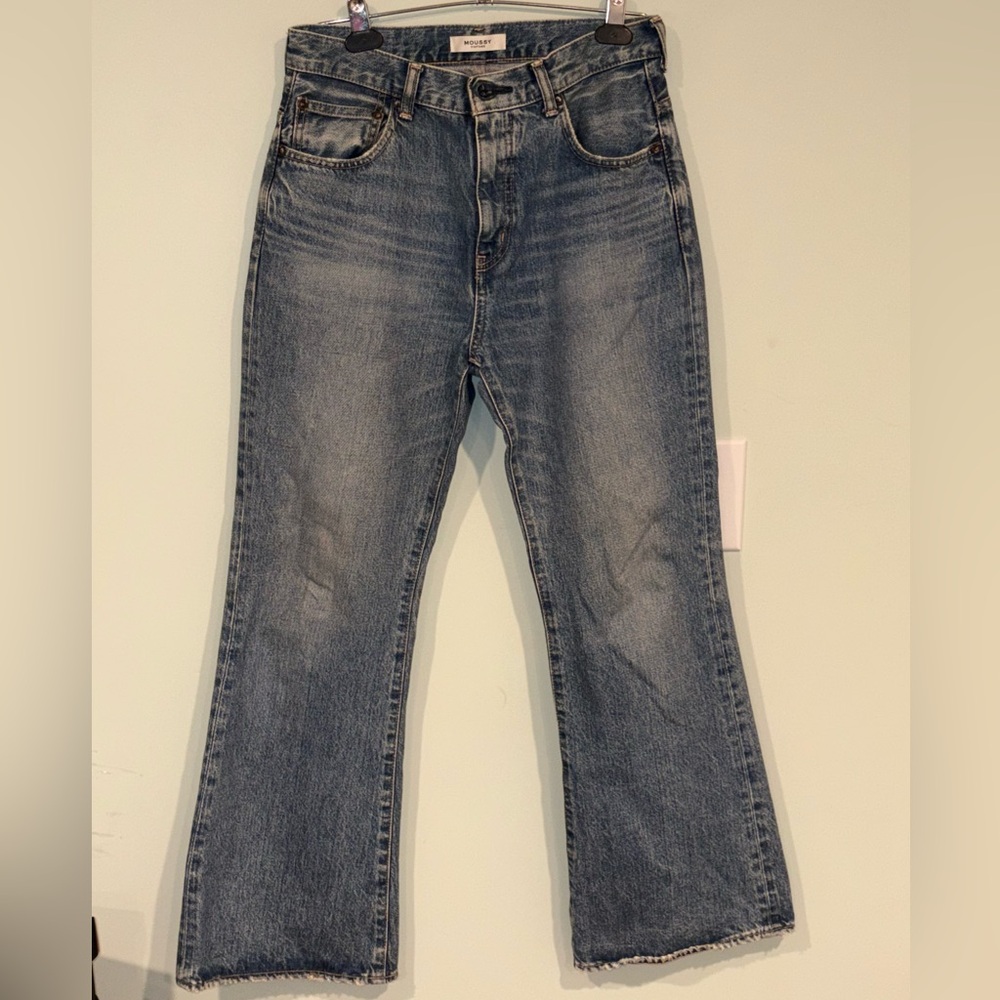 Moussy Blue Flare Wide Leg Jeans